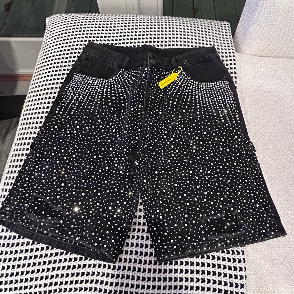 Stylish Black and White Cargo Shorts